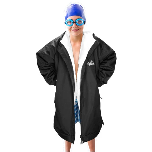 Catalonia Kids Waterproof Swim Parka with Hood, Windproof Fleece Swim Jacket, Warm Winter Swim Coat, Perfect for Beach, Pool