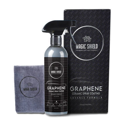 Magic Shield Graphene Ceramic Spray Coating - Quick & Easy Application for Cars, Motorcycles, Boats & More - Professional-Grade Sealant for Maximum Gloss & Shine - Waterless Wash & Wax - 16oz Bottle