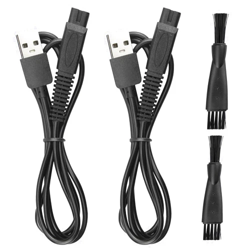 Smays Charger Cord Replacement for Skull Shaver Pitbull Gold Pro, Palm, Platinum Electric Razor - USB Cable 2-Pack