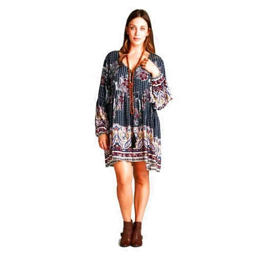 Velzera Women's Floral Baby Doll Tassel Tie Mini Dress