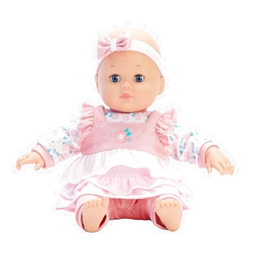 Madame Alexander 14-Inch Baby Cuddles Doll with Bottle, Pink Floral, Light Skin Tone