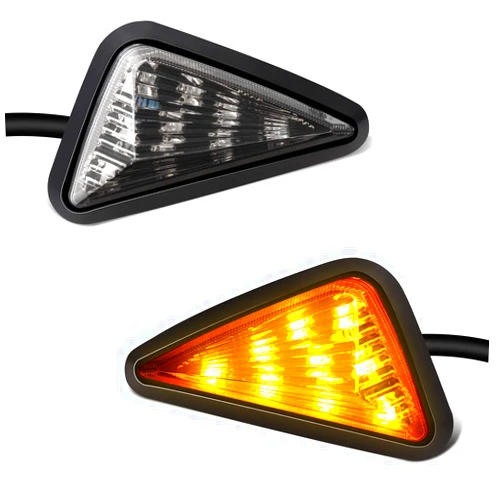 NTHREEAUTO Flush Mount Smoked LED Turn Signal Light, 12V Motorcycle Amber Indicators Compatible with Honda CBR, Yamaha YZF, Kawasaki, Suzuki GSXR
