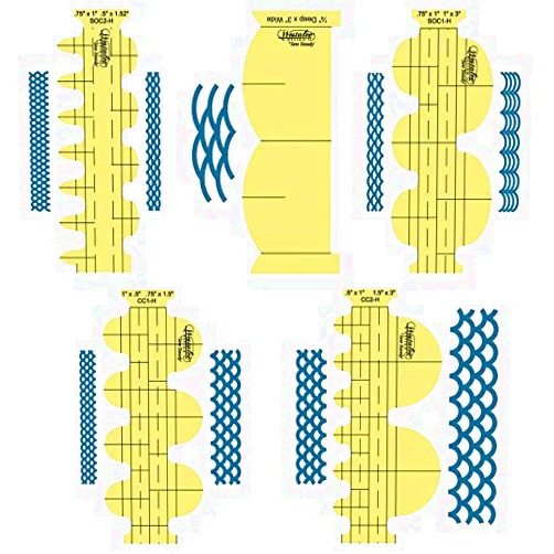 Westalee Design Clamshell Template Starter Set 5 Pieces (High Shank)