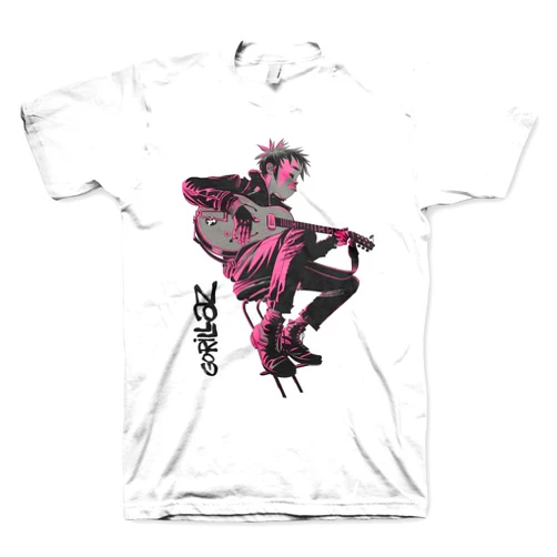 Official Band Shirts Gorillaz Sitting Pink T-Shirt