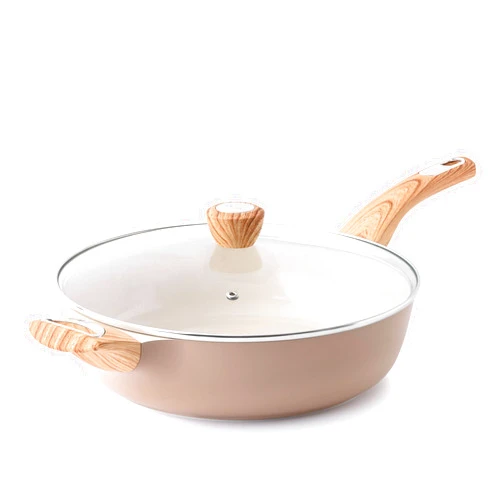 SENSARTE Ceramic Nonstick Frying Pan Skillet with Lid, 12 Inch Large Deep Frying Pan, 5 Qt Saute Pan, Induction Pan, Healthy Non Toxic Cooking Pan with Helper Handle, PFOA PFAS PTFE Free