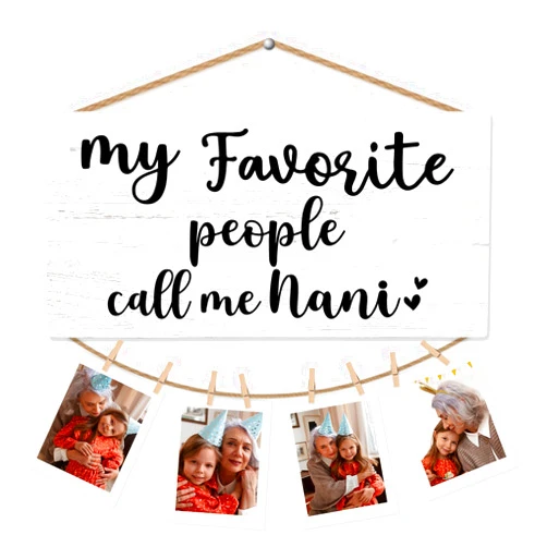 CGBHW Best Nani Gifts Picture Frame Photo Holder for Wall, Birthday Gifts for Nana Grandma, Thank You Nene Grandmother Gift from Grandchildren Grandkids Hanging Photo Display