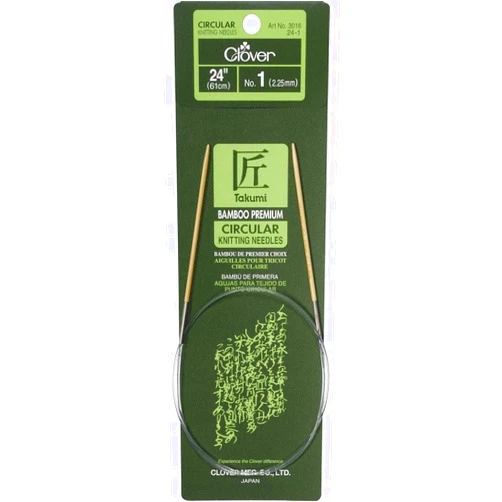Clover 3016/24-03 Takumi Bamboo Circular 24-Inch Knitting Needles, Size 3