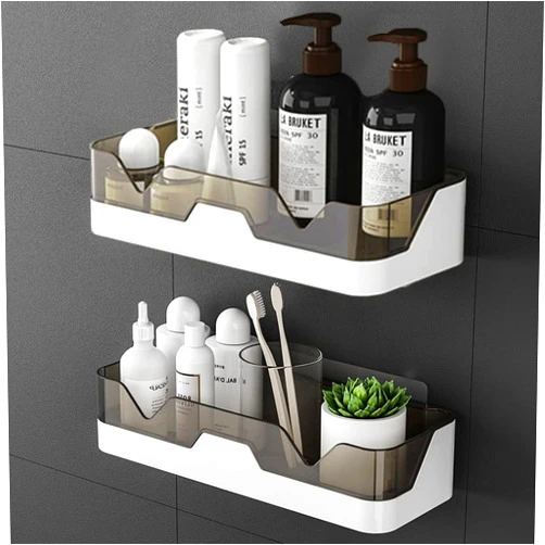 BLYPHOO Shower Caddy Adhesive Shower Shelf for Bathroom 2 Pack: Premium Bathroom Wall Organizer - No Drilling Shower Organizer - Adhesive Kitchen Storage Rustproof Storage Rack for Bathroom