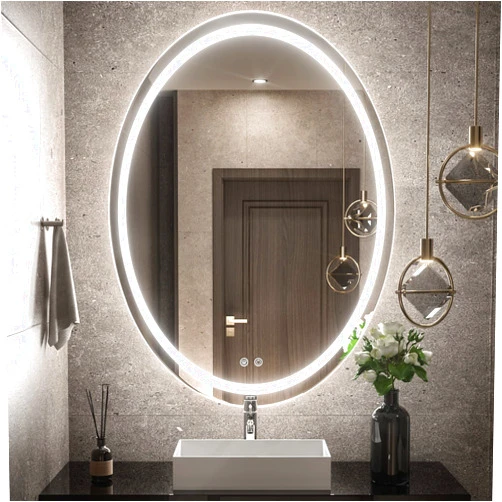 TETOTE 24x32 Inch Oval LED Mirror for Bathroom Frontlit Dimmable,Anti Fog,Vanity Mirror with Lights for Makeup Wall Mounted Lighted Modern Mirror