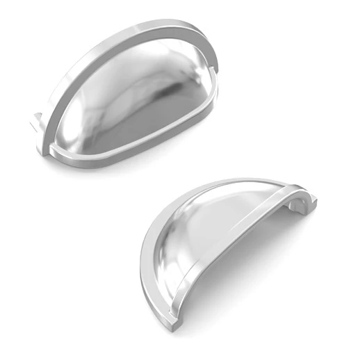 Hickory Hardware P3055-CH Williamsburg Cup Cabinet Pull, 3-Inch, Chrome (Pack of 2)