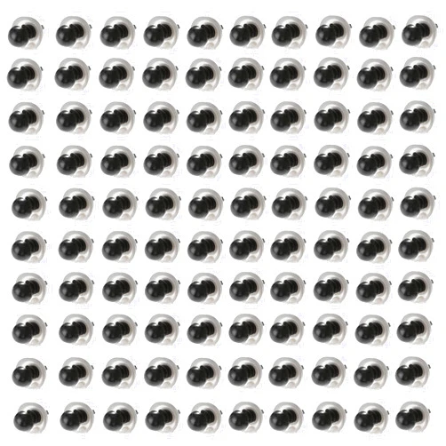 dophee 100Pcs Black Plastic Safety Eyes with Washers, DIY Craft Dolls Eyes Nose for Crochet Puppet Plush Amigurumi Stuffed Animals Making, 6mm