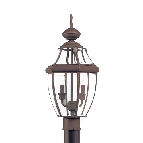 Sea Gull Lighting 8229-71 Lancaster Outdoor Post Lantern Outside Fixture, 21.5'' Height, Antique Bronze