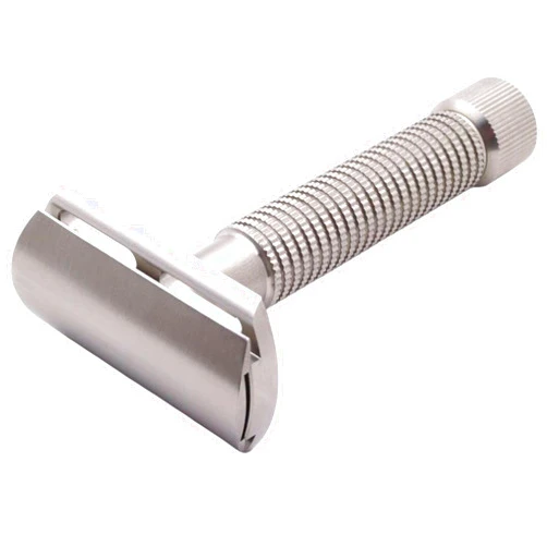 Rex Supply Company Rex Supply Co., Rex Envoy 3‑Piece Double‑Edge Safety Razor | Marine‑Grade Stainless Steel | Sure‑Grip Knurled Handle, Handcrafted in USA | Includes 5 Blades | Medium Gap Precision Shave