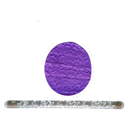 Generic Star Textured Acrylic Rolling Pin, Transparent Embossing Rolling Pin,Non-Stick Embossed Fondant Roller, Dough Gum Paste Roller, DIY Sugar Craft Fondant Biscuit Cake Decorating Tools