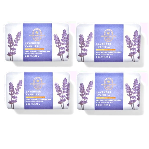 Generic Lavender Vanilla Shea Butter Cleansing Bar by Bath + Body Works - Pack of 4