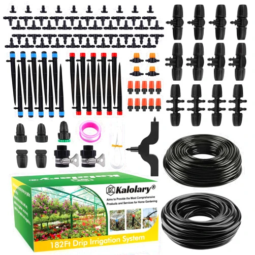 Kalolary 182FT Automatic Drip Irrigation Kit, Kalolary Garden Watering System with 1/4