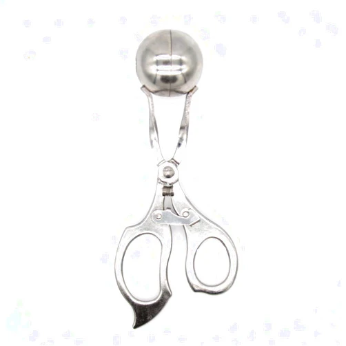 LXZ Stainless Steel Self-Opening Scoop Meat Baller Meatball Maker Tool - Baller Tongs with Hook Lock, 1.4-Inch Ball Size (3.5 cm)
