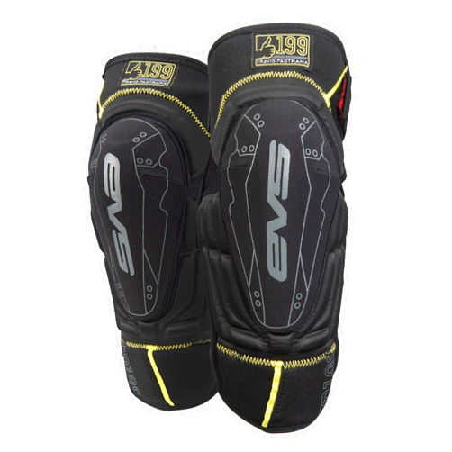 EVS Sports unisex-adult T. Pastrana 199 Knee/Shin Pad(Black / Hi-Viz Yellow,Youth),1 Pack