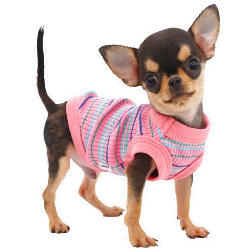 LOPHIPETS 100% Cotton Rib Dog Shirt Vest for Small Dogs Teacup Chihuahua Yorkie Puppy Clothes Tank Tee-Pink/XS