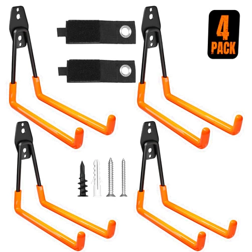 Wallavant Garage Hooks Heavy Duty, 6 Pack Wall Mount Storage Hangers with Extension Cord Holder Organizer, for Power Tool, Garden Tool, Utility, Ladder, Hose and More