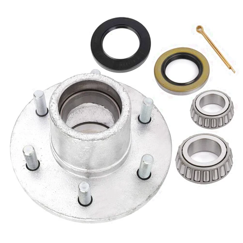 SCITOO Boat Trailer Hub With GALVANIZED Idler Hub 6 Lug Hub bearing 15123-1 1/4 25580-1 3/4 with 2 pcs Grease seals 1 pcs Cotter keys For 6000LBS