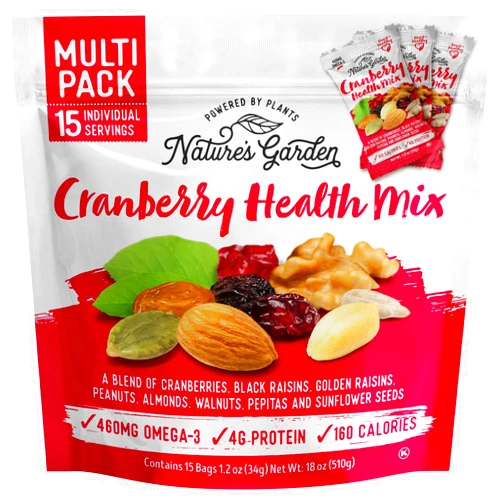 Nature's Garden Natures Garden Cranberry Health Mix, Single Serve Bags - 18 Ounce (1.2 Ounce x 15 count) Cranberry Health Mix 18 Ounce (Pack of 1)