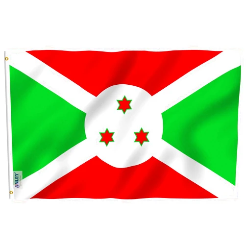 Anley Fly Breeze 3x5 Feet Burundi Flag - Vivid Color and Fade Proof - Canvas Header and Double Stitched - Burundian Flags Polyester with Brass Grommets 3 X 5 Ft