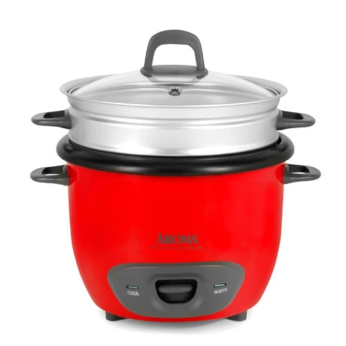 Aroma Housewares 14-Cup (Cooked) (7-Cup UNCOOKED) Pot Style Rice Cooker and Food Steamer (ARC-747-1NGR) , Red