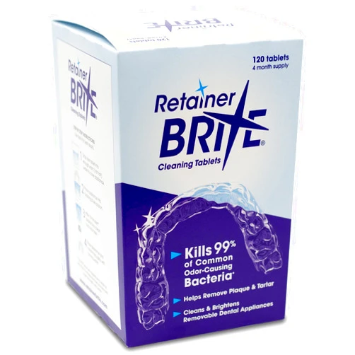 Retainer Brite - Retainer Cleaner Tablets for Invisalign, Mouth Guard Cleaner, Night Guard Cleaner and More. Cleaning Tablets for Ultrasonic Cleaners. 120 Tablets - 4 Month Supply. Made in USA