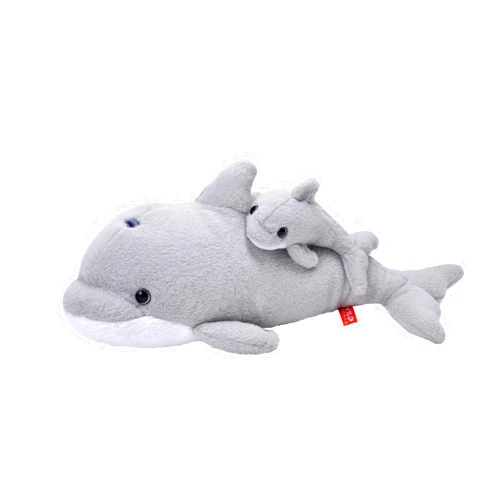 Wild Republic Mom and Baby Dolphin, Stuffed Animal, 14 inches, Gift for Kids, Plush Toy, Fill is Spun Recycled Water Bottles, 12