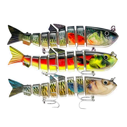 Keenjorika Fishing Lures Multi Jointed Fish Fishing Kits Slow Sinking Lifelike Swimbait Freshwater and Saltwater Crankbaits for Bass Trout Bass Lures