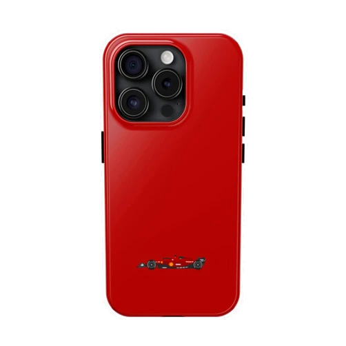 GENERIC Minimalist Red Formula Racing Car Tough Phone Case Compatible with iPhone 16, 15, 14, 13, 12, 11, X, 8, 7 Series