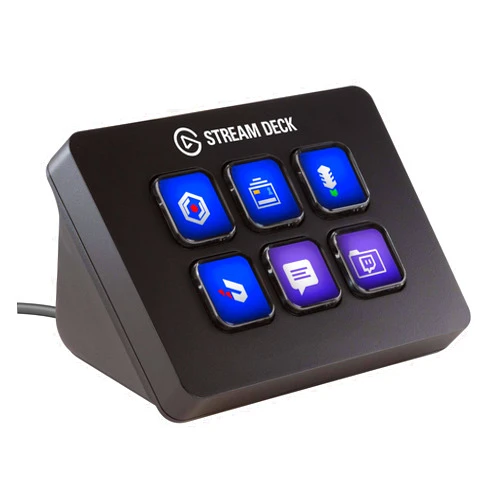 Corsair Elgato Stream Deck Mini - Live Content Creation Controller with 6 Customizable LCD Keys, for Windows 10 and macOS 10.11 or Later (Renewed)