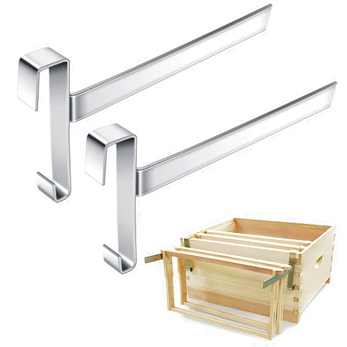 DECOHS 2 Pcs Beehive Frame Holder- Stainless Steel Beehive Frame Perch- 5 Full Frame Capacity Beekeeping Frame Support Bracket Rack- Bee Hive Frame Grip for Beekeeper
