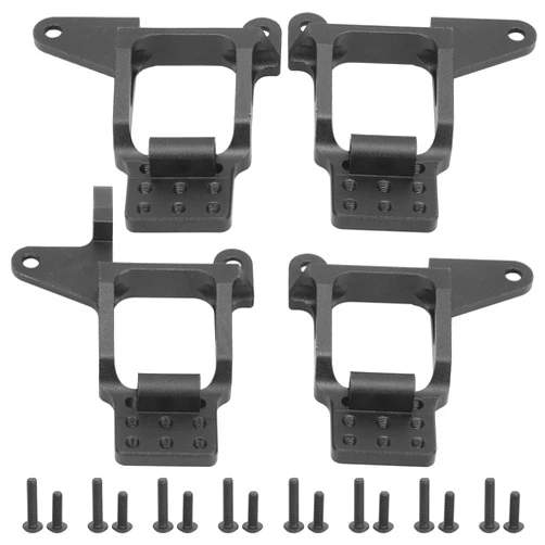 Dilwe Shock Tower Mount, 4PCS Aluminium Alloy Rear/Front Shock Tower Shock Hoops, Adjustable Shock Towers Mount with Screws Compatible with 1/10 RC Accessories(Black)