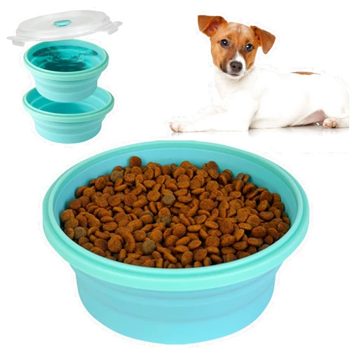 AVERYDAY 30oz Foldable Travel Dog Bowls, 2 Pack Collapsible Dog Bowls with Lid, 100% Leakproof Dog Travel Water Bowl, Essential Portable Dog Bowls for Traveling, Hiking, Camping and Pet Daycare