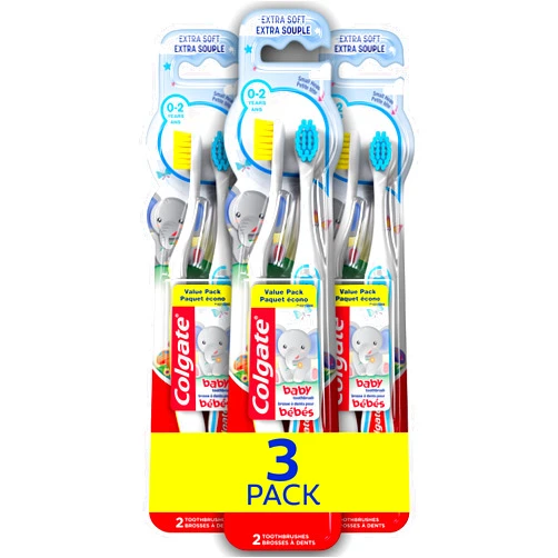 Colgate My First Baby and Toddler Toothbrush, Extra Soft Toothbrush, 6 Count