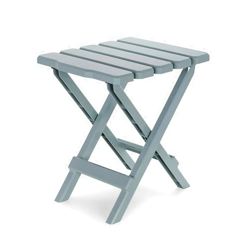 Camco 51682 Gray Regular Adirondack Portable Outdoor Folding Side Table, Perfect For The Beach, Camping, Picnics, Cookouts and More, Weatherproof and Rust Resistant