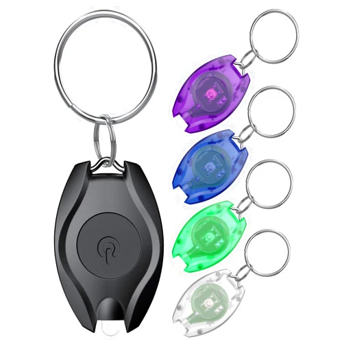 Uniclife 5 Pack LED Keychain Flashlight Mini LED Keychain Light 14 Lumen Portable Ultra Bright Battery Powered Key Ring Torch for Outdoor Camping Hiking and Emergency Lighting, 5 Colors of Shells