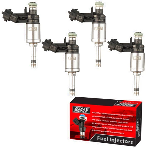 MACAX Set of 4 Fuel Injectors FJ1140 BB5Z-9F593-B Replacement Compatible with Ford Edge Escape Explorer Focus Fusion Taurus Land Rover Discovery Sport LR2 Range Rover Evoque - Replaces BB5Z-9F593-A