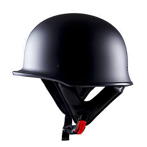 1Storm Novelty Motorcycle Half Face Helmet Open German Style DOT Approved: HKY602 Matt Black
