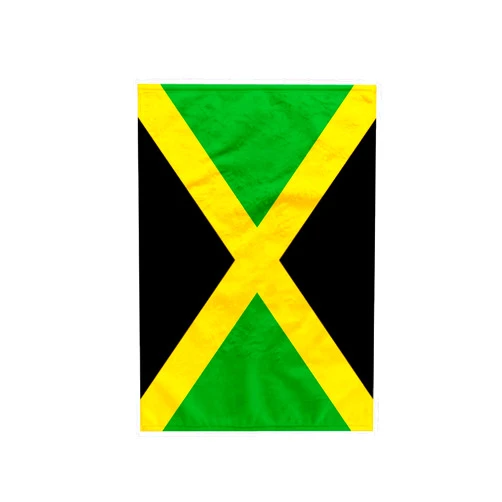 3dRose 3D Rose Flag of Jamaica Square-Caribbean Jamaican Green Black with Yellow Gold Saltire Cross Towel, 15