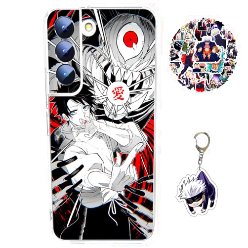 Staremeplz Compatible with Samsung Galaxy Note 20 Ultra Case Anime Satoru Gojo/Itadori Yuji Design [with Vision Keychain and 50pcs Stickers] Cartoon Transparent Soft Silicona Case for Samsung Note 20 Ultra