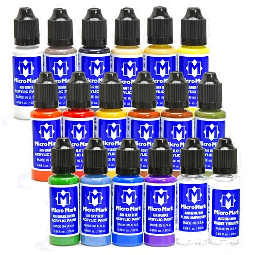 Micro-Mark Basic Color Airbrush Paint Set – Versatile Acrylic Paints for Models, Miniatures, Crafters. Great for Figures, Crafts, Dioramas and More.