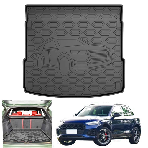 AOMSAZTO Premium Cargo Liner for Audi Q5 2018-2024: 100% Protection - TPE Look Textured Surface Skid-Resistant Waterproof Audi Mat Trunk Q5 SQ5 (NOT FIT Hybrid Model)