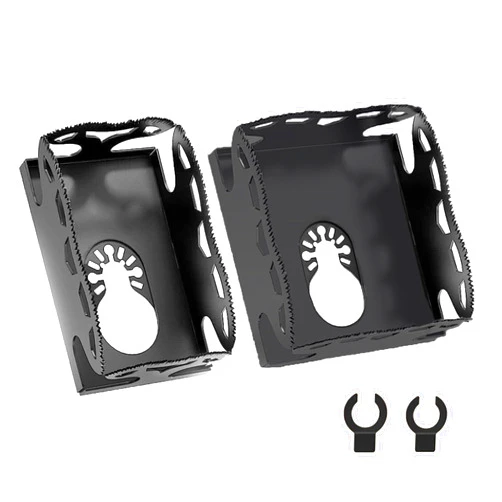 Hylissus 2 Pack Square Slot Cutter Drywall Oscillating Tool, Stainless Steel Drywall Outlet Cutout, One Step In Place Electrical Box Cutter for Drywall, Plastic Metal, Wood (Rectangle + Square)