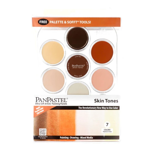 PanPastel 30081 Ultra Soft Artist Pastel 7 Color Skin Tones Kit w/Sofft Tools & Palette Tray