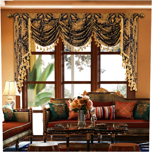 Loom and Mill Luxury Waterfall Valance for Living Room, Classic Damask Jacquard Swag Valances with Tassels, Black Swag Curtains for Bedroom Windows Banquet Halloween Decor, Rod Pocket(W79Inch,1 Panel)