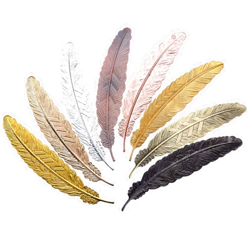 Gejoy 8 Pieces Metal Feather Bookmarks Vintage Metal Bookmark Feather Shape Book Marker Teacher Appreciation Gifts for Readers Book Lovers(Set 1)