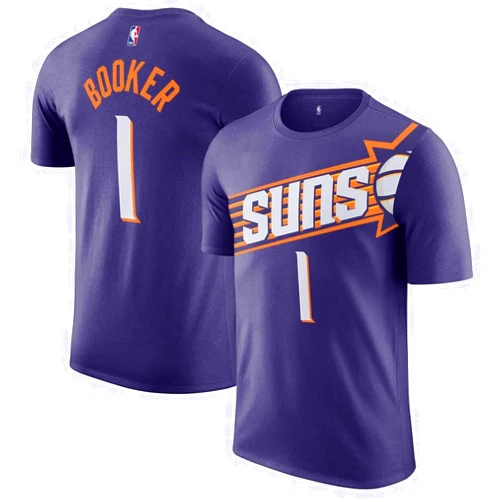 Outerstuff Devin Booker Phoenix Suns NBA Kids Youth 4-20 Purple Icon Edition Performance Jersey T-Shirt